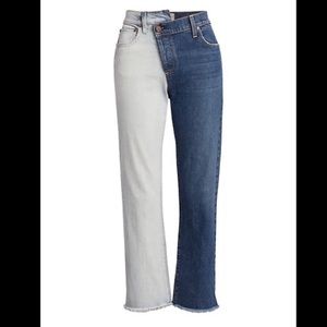 Alice + olivia two tone boyfriend jeans